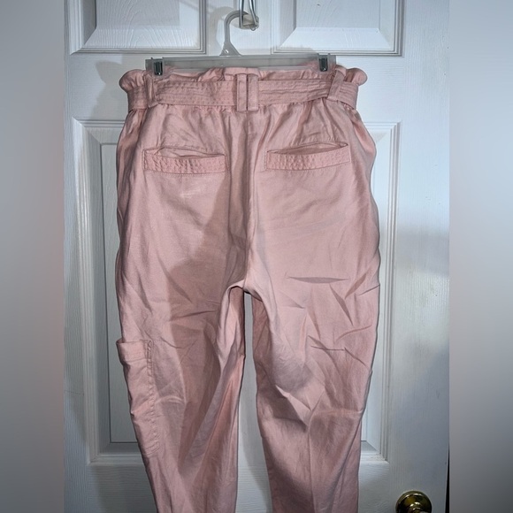 Anthropologie ELEVENSES Romy Paper Bag Waist Linen Blend Pants Pink Sz S - Picture 9 of 15